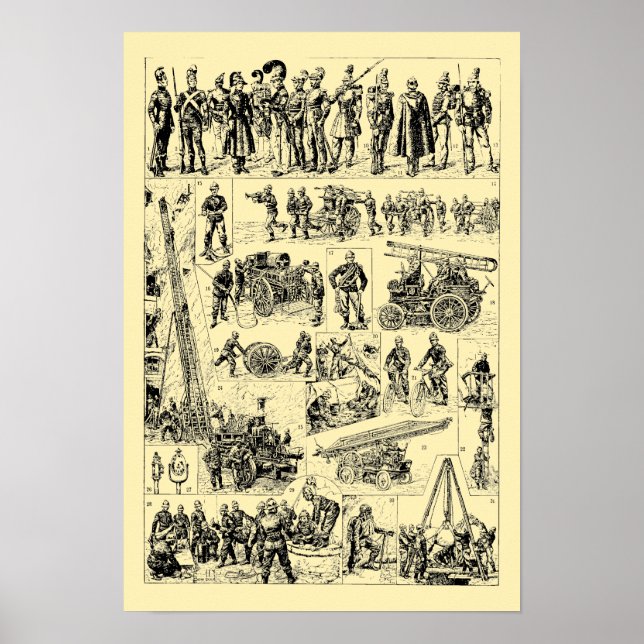 Poster Art vintage Firefighter (Devant)