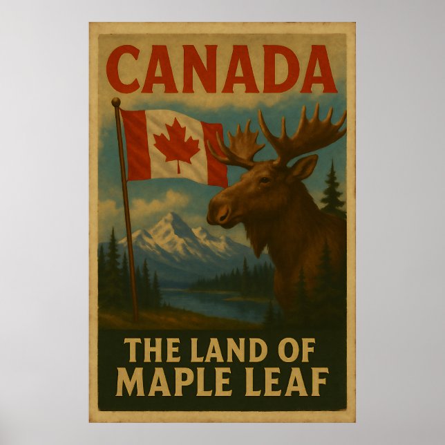 Poster Art Vintage voyage du Canada (Devant)