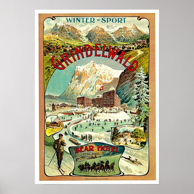 Poster Art Vintage voyage Suisse (Devant)