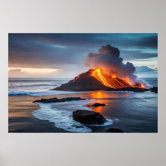 Poster Art Vulkane Szene (Vorne)