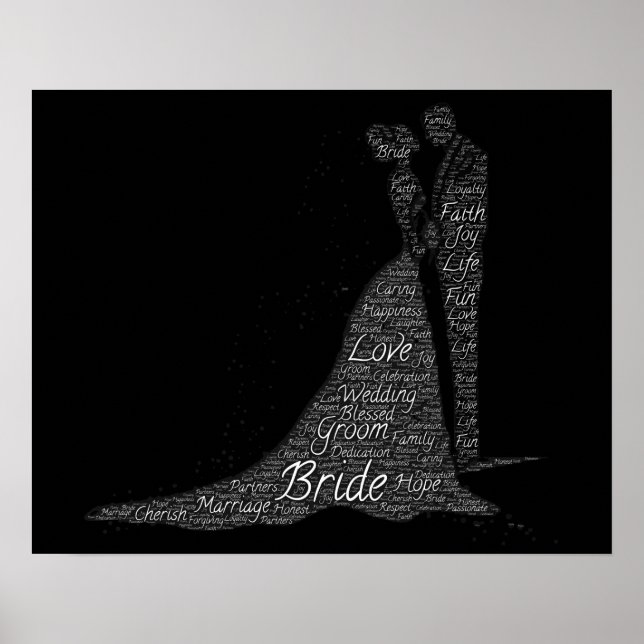 Poster Art Word Bride et Groom (Devant)
