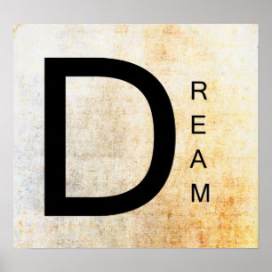 Poster Art Word Inspirationnel - Rêve