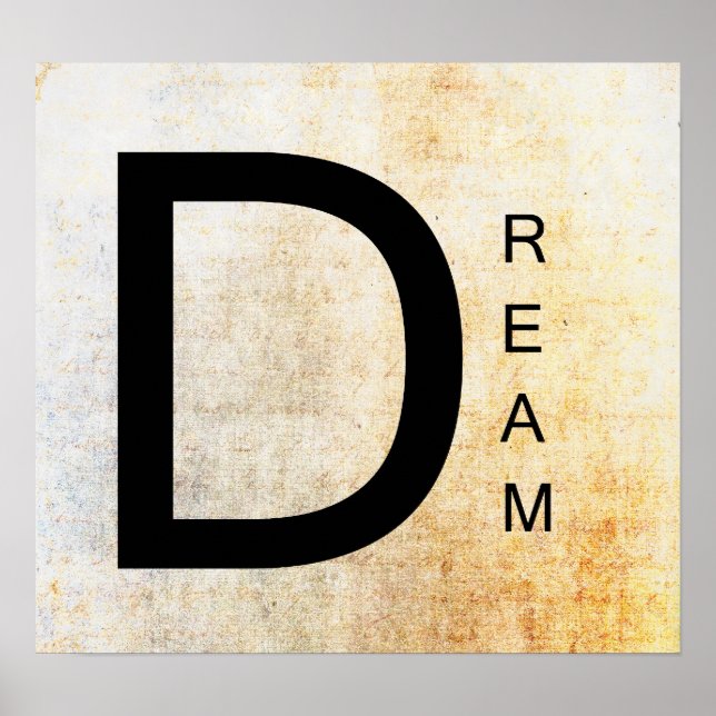 Poster Art Word Inspirationnel - Rêve (Devant)