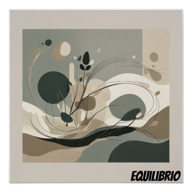 Poster Arte Abstracto Minimal Equilibrio Natural (Devant)