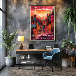 Poster Arte Contemporáneo de Barcelona vibrante