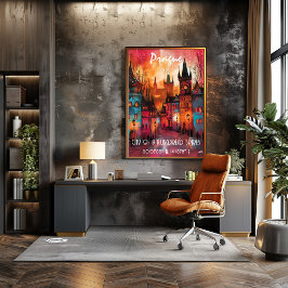 Poster Arte Contemporáneo de Praga en Estilo Vibrante