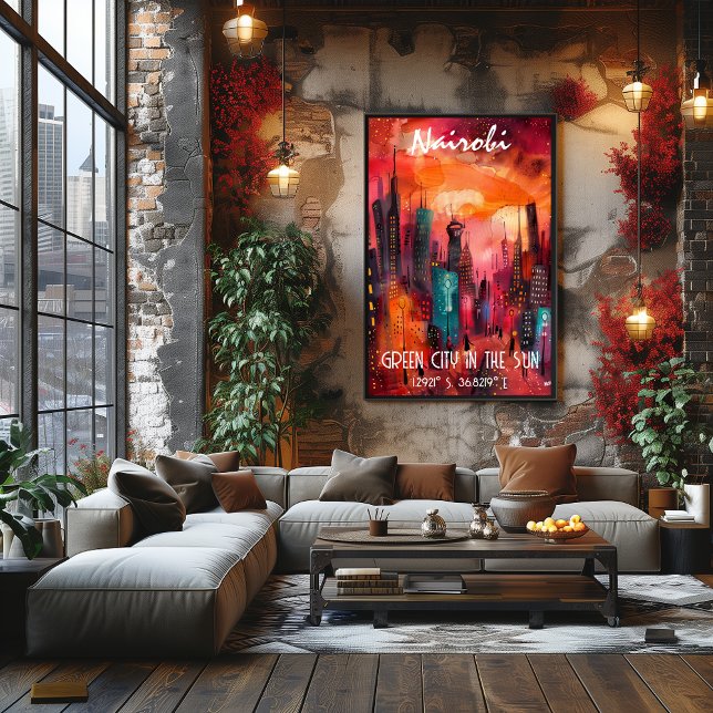 Poster Arte Contemporáneo Nairobi: Ciudad Verde al Sol (Créateur téléchargé)