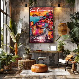 Poster Arte Contemporáneo Vibrante de San Francisco