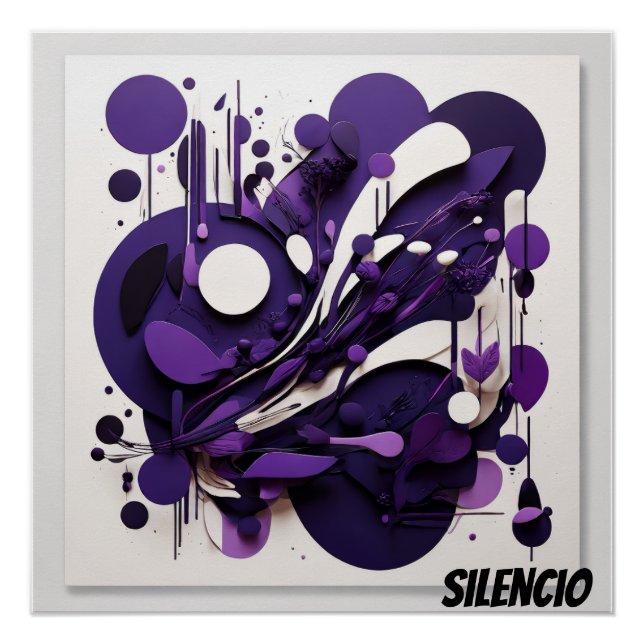 Poster Arte Nocturno Abstracto Silencio Natural (Devant)