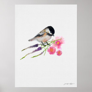 Poster Artefacts en Aquarelle de poulet sucré à calotte n