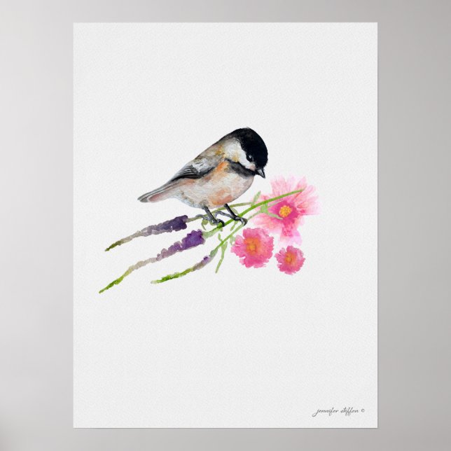 Poster Artefacts en Aquarelle de poulet sucré à calotte n (Devant)