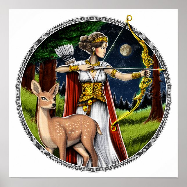 Poster Artemis Grec Chasseur Déesse (Devant)