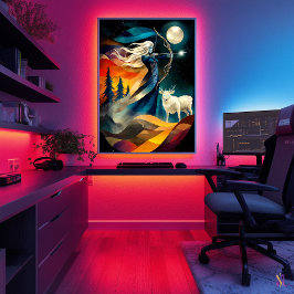 Poster Artémis - Légende minimaliste cubiste - Déesse