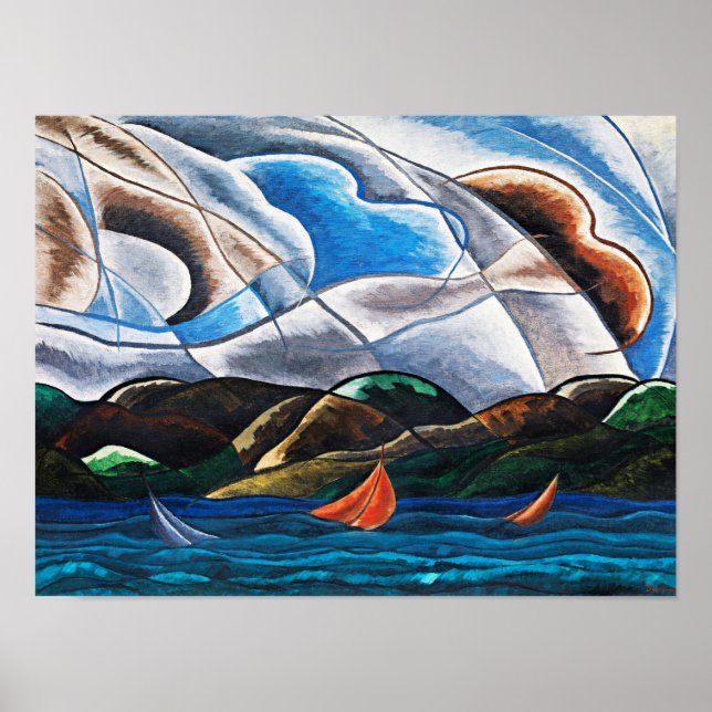 Poster Arthur Dove, Nuages et Eau (Devant)