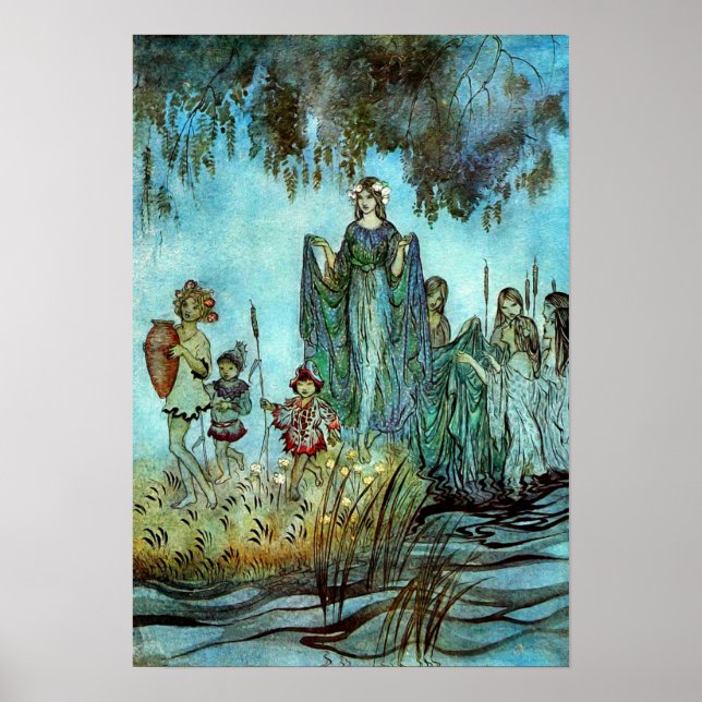 Poster Arthur Rackham - Art vintage de conte de fées (Devant)