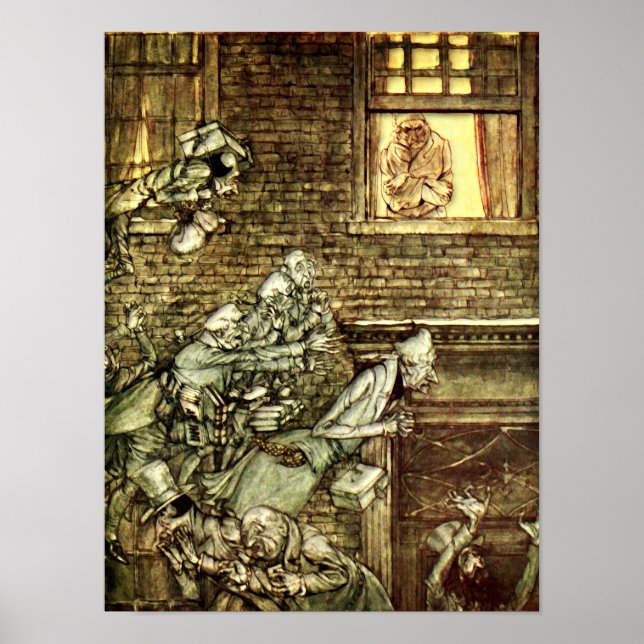 Poster Arthur Rackham - Un Carol de Noël - Fantômes (Devant)