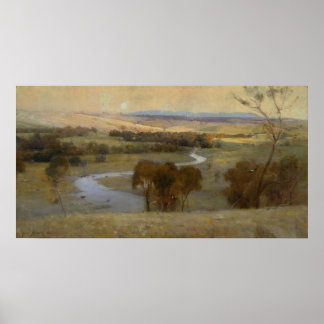 Poster Arthur Streeton - 'Still_glides_the stream, and_sh