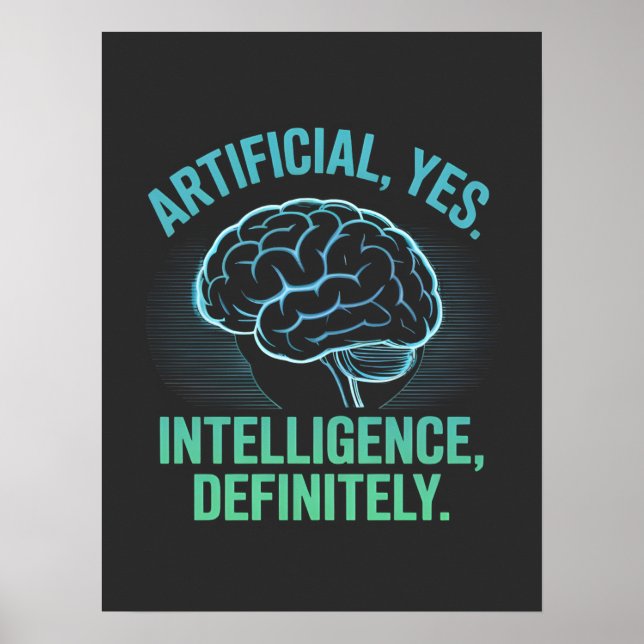 Poster Artificial Intelligence Brain Humor Design (Devant)
