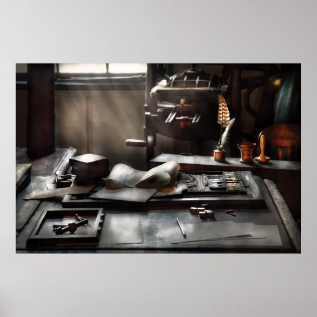 Poster Artiste graphique - Au bureau des imprimantes (Devant)