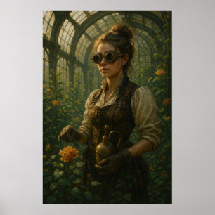 Poster Artiste jardinier steampunk victorien