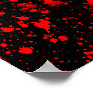Poster Artistic Éclaboussure de peinture noire rouge colo