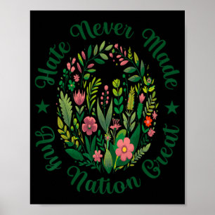 Poster Artistic Floral Democrat Président Libéral Anti Tr