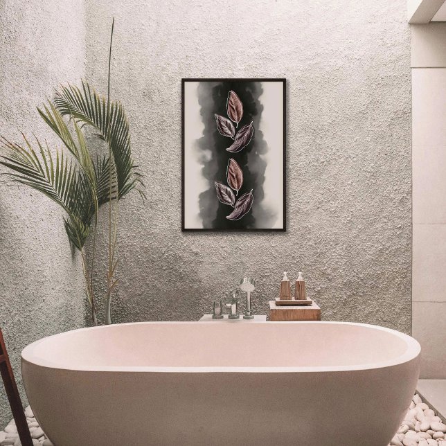 Poster Artistique Mid-Century Moderne botanique Feuilles  (Créateur téléchargé)