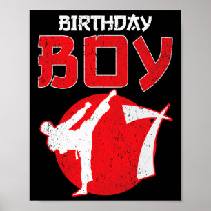Poster Arts Martiaux Anniversaire 7 Ans Karaté Taekwondo