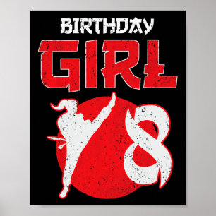 Poster Arts Martiaux Anniversaire Karaté Taekwondo 8 Ans