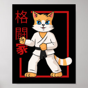 Poster Arts martiaux Chat Kitten Kawaii Amoureux des chat