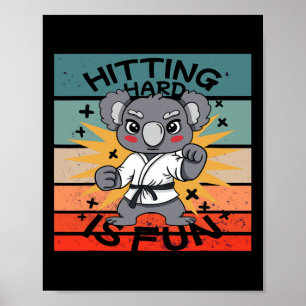 Poster Arts martiaux de karaté de koala dessin animé éner