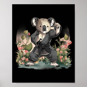 Poster Arts martiaux de koala de karaté MMA Taekwondo