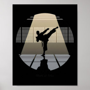 Poster Arts Martiaux - Discipline Et Force Karate Tâche