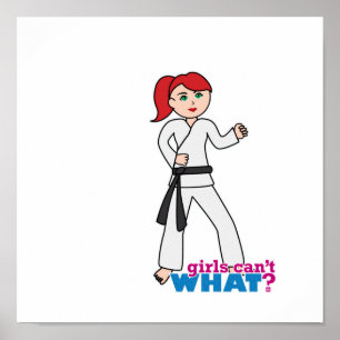 Poster Arts Martiaux - Ponytail (Lumière/Rouge)