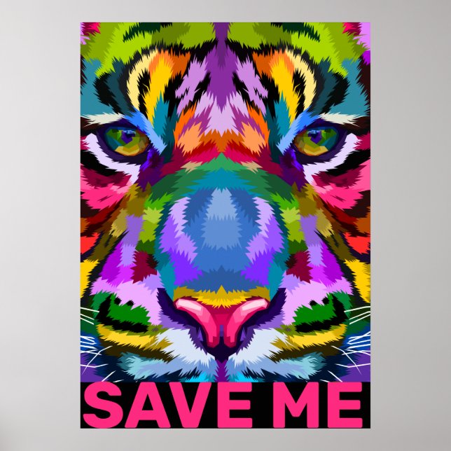 Poster Arty Tiger Sauvez-Moi (Devant)