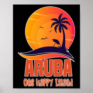 Poster Aru One Île Heureuse Belle Plage de Coucher de Sol