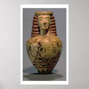Poster Aryballos de Proto-Corinthien avec une tête