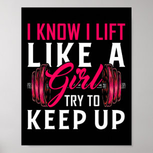 Poster Ascenseur Comme Une Fille Bodybuilding Weight Trai