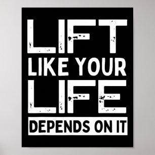 Poster Ascenseur Comme Votre Vie Dépend De Il Gym Weightl