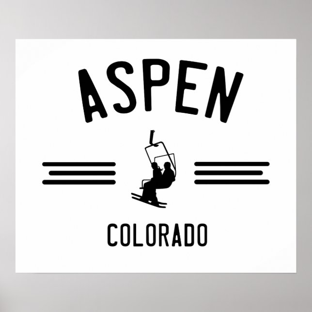 Poster Ascenseur de ski Aspen Colorado (Devant)