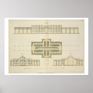 Poster Ascenseurs et plan de sol d'une serre, de '