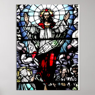 Poster Ascension of Jesus stained glass window