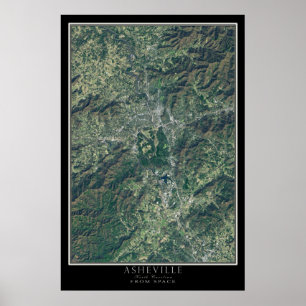 Poster Asheville Caroline Du Nord De Carte Satellite Spat