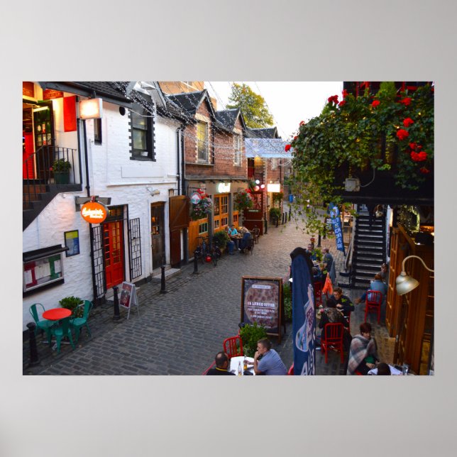 Poster Ashton Lane, Glasgow, Écosse. (Devant)