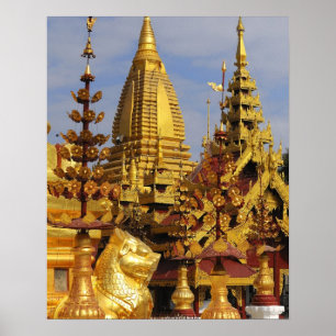 Poster Asia, Myanmar (Burma), Bagan (Pagan). The Shwe 3