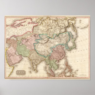 Poster AsiaPanoramic MapAsia 3