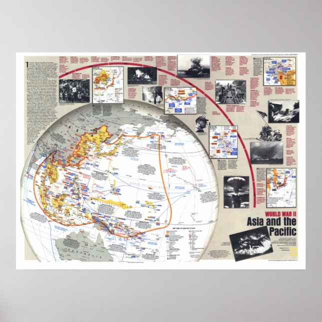 Poster " Asie : 1937/45 - Carte d'histoire de la guerre d (Devant)