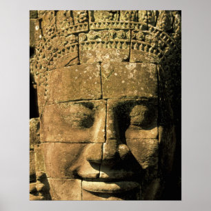 Poster Asie, Cambodge, Siem Reap. Angkor Thom, têtes de 2