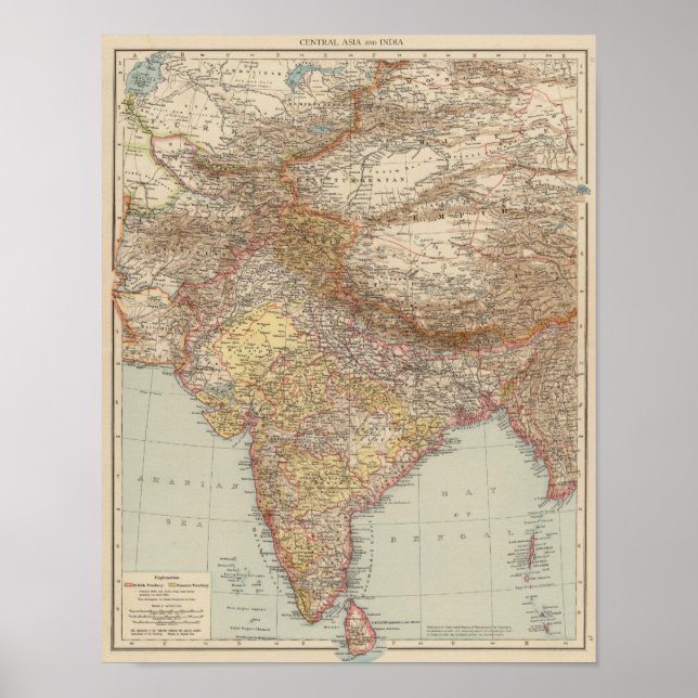 Poster Asie centrale, Inde (Devant)