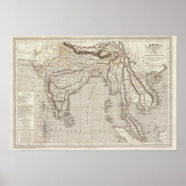 Poster Asie du Sud, Inde (Devant)